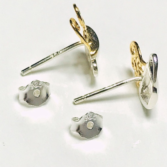 14KT GOLD-PLATED STERLING SILVER Coffee Cup Studs - Picture 8 of 11